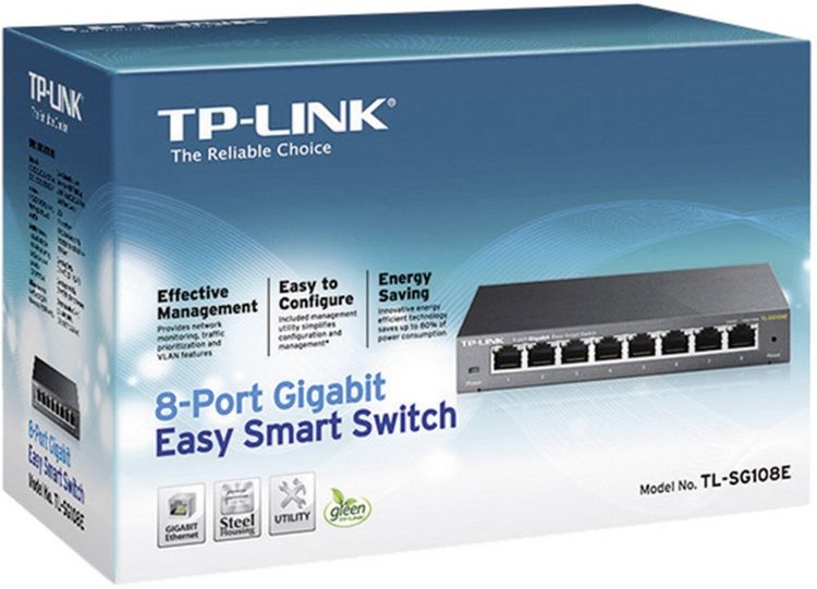 Produktbild: TP-LINK TL-SG108E TL-SG108E Netzwerk Switch 8 Port 1 GBit/s