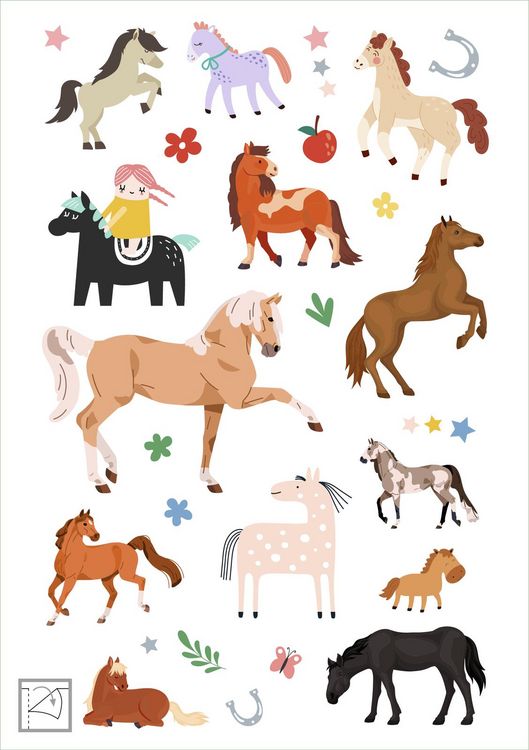 Produktbild: Glanz-Sticker &ndash; Pferde