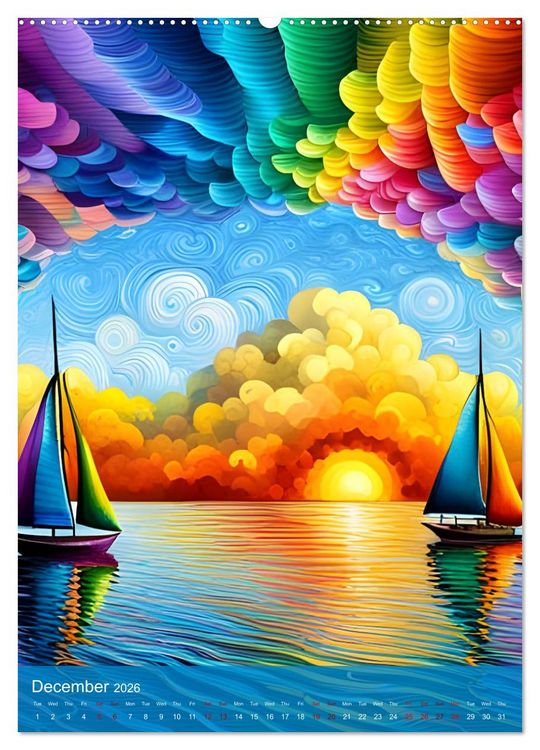 Produktbild: Rainbow Horizons (High Quality Premium Wall Calendar 2026 DIN A2 portrait),CALVENDO 12 Month Wall Calendar