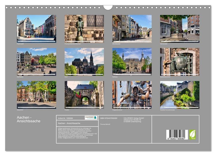 Produktbild: Aachen - Ansichtssache (Wandkalender 2026 DIN A3 quer), CALVENDO Monatskalender