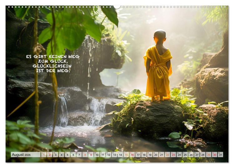 Produktbild: Buddhistische Spr&uuml;che (hochwertiger Premium Wandkalender 2026 DIN A2 quer), Kunstdruck in Hochglanz