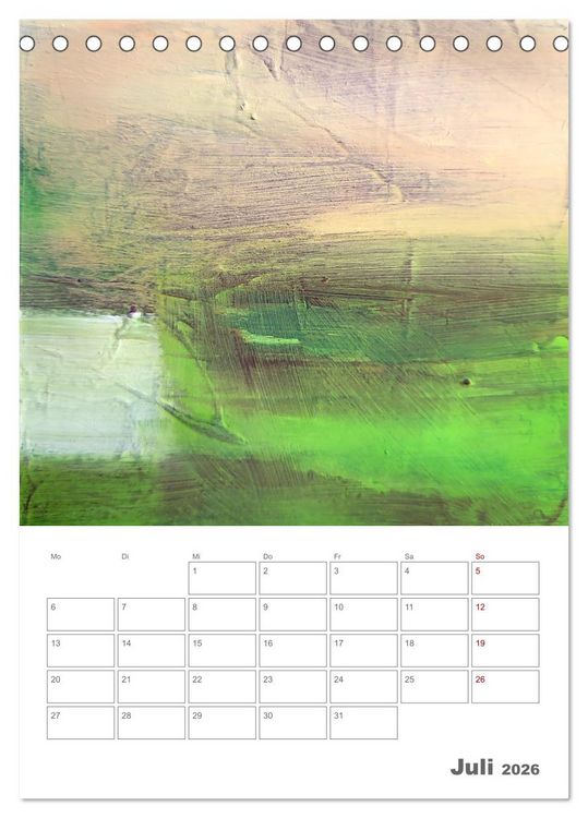 Produktbild: Farbliche Stille - Ein Jahr der inneren Ruhe mit abstrakten Farbspielen (Tischkalender 2026 DIN A5 hoch), CALVENDO Monatskalender