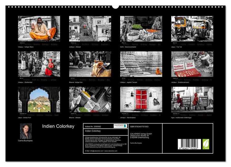 Produktbild: Indien Colorkey (hochwertiger Premium Wandkalender 2026 DIN A2 quer), Kunstdruck in Hochglanz