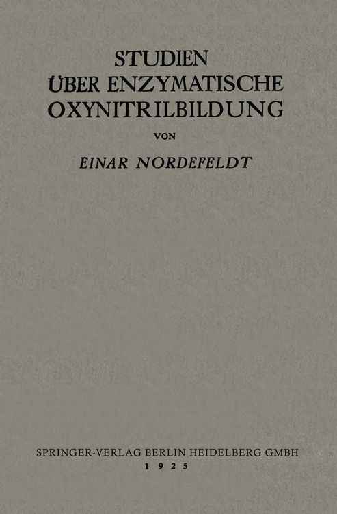 Produktbild: Studien &uuml;ber Enzymatische Oxynitrilbildung