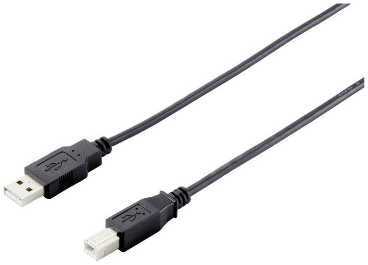 Produktbild: Equip USB-Kabel USB-A Stecker, USB-B Stecker 5.00m Schwarz 128862