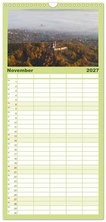 Produktbild: Familienplaner 2027 - Oberfranken aus der Vogelperspektive mit 5 Spalten (Wandkalender, 21 x 45 cm) CALVENDO