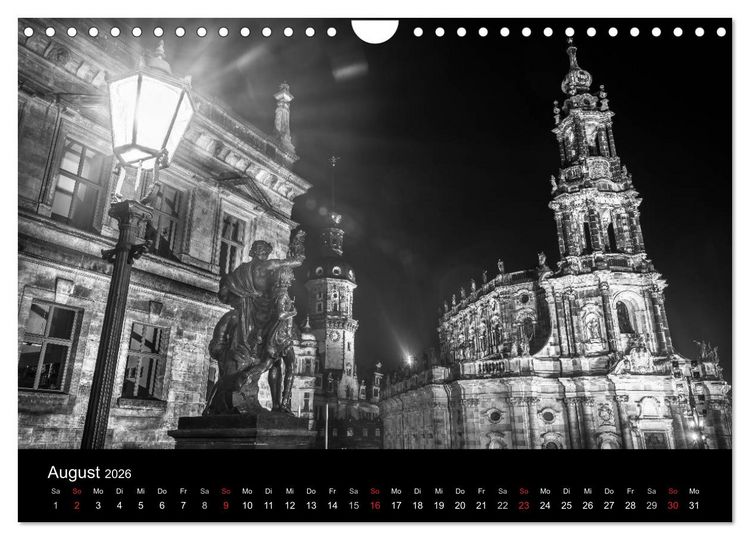 Produktbild: Dresden - Elbflorenz bei Nacht (Wandkalender 2026 DIN A4 quer), CALVENDO Monatskalender