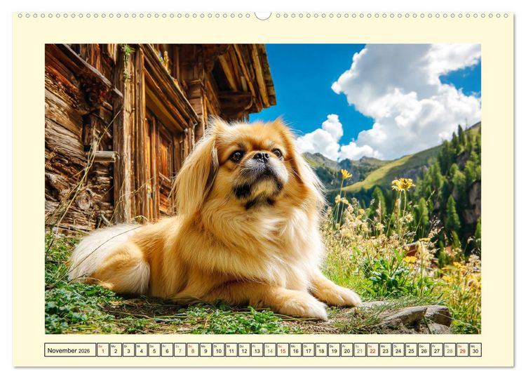 Produktbild: Zauberhafte Pekinesen. Charmante und stolze Hunde zum Verlieben (Wandkalender 2026 DIN A2 quer), CALVENDO Monatskalender
