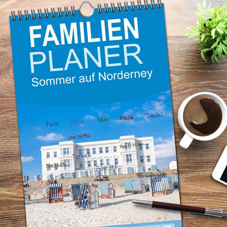 Produktbild: Familienplaner 2026 - Sommer auf Norderney mit 5 Spalten (Wandkalender, 21 x 45 cm) CALVENDO