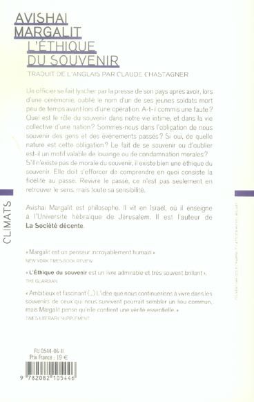 Produktbild: L'éthique du souvenir