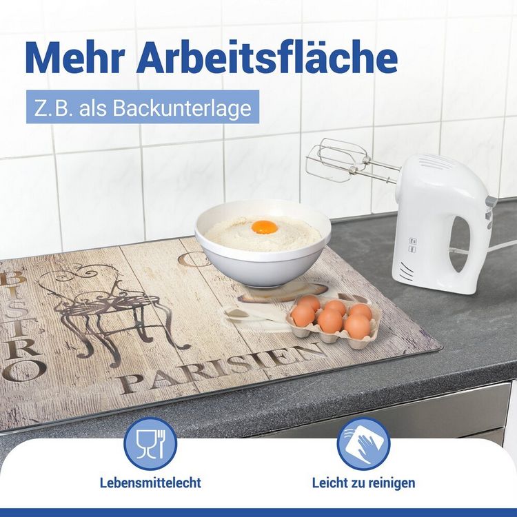 Produktbild: Schutzabdeckmatte Mod. Bistro 60 x 52 cm, hitzebest&auml;ndige Schutzmatte f&uuml;r Kochfelder