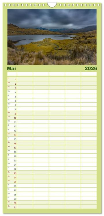 Produktbild: Familienplaner 2026 - Ecuador - Naturparadies am &Auml;quator mit 5 Spalten (Wandkalender, 21 x 45 cm) CALVENDO