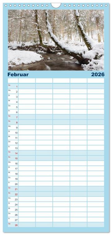 Produktbild: Familienplaner 2026 - Waldb&auml;che - Im Wandel der Jahreszeiten mit 5 Spalten (Wandkalender, 21 x 45 cm) CALVENDO