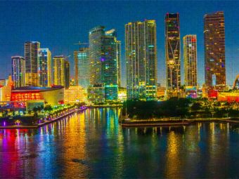 Produktbild: CALVENDO Puzzle Miami, Florida | 1000 Teile Lege-Gr&ouml;&szlig;e 64x48cm Foto-Puzzle f&uuml;r gl&uuml;ckliche Stunden
