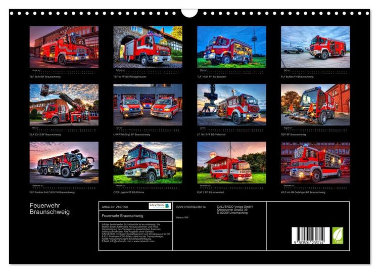 Produktbild: Feuerwehr Braunschweig (Wandkalender 2027 DIN A3 quer), CALVENDO Monatskalender