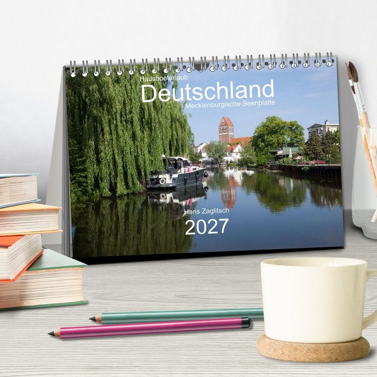 Produktbild: Hausbooturlaub Deutschland - Mecklenburgische Seenplatte (Tischkalender 2027 DIN A5 quer), CALVENDO Monatskalender