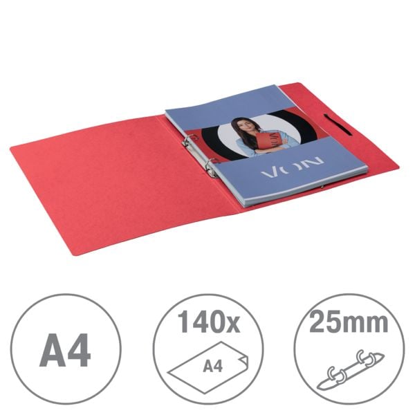 Produktbild: VON Ringbuch Karton A4 rot