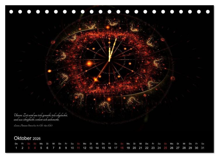 Produktbild: Zeit 2026 - Grafiken und Zitate (Tischkalender 2026 DIN A5 quer), CALVENDO Monatskalender