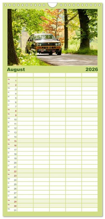 Produktbild: Familienplaner 2026 - Rallye Faszination 2026 mit 5 Spalten (Wandkalender, 21 x 45 cm) CALVENDO