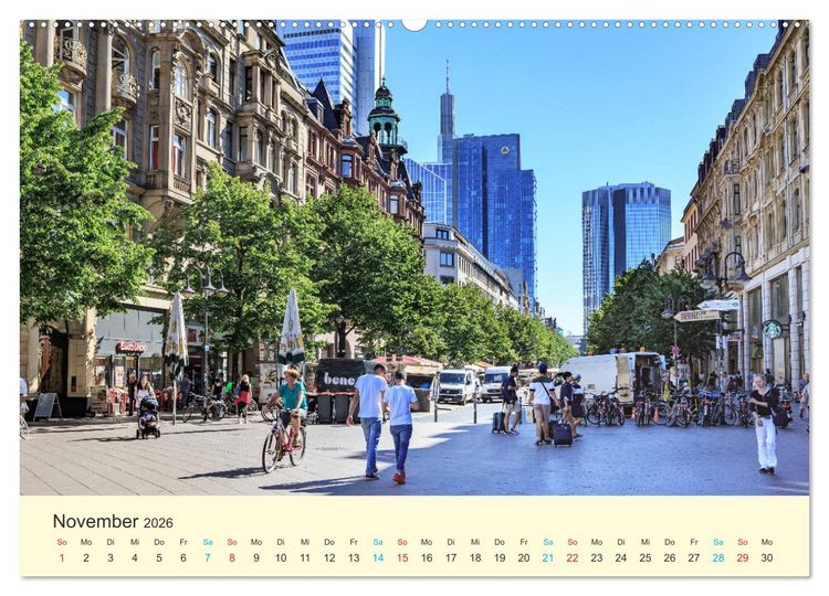 Produktbild: Frankfurt am Main - Finanzen und Geschichte (hochwertiger Premium Wandkalender 2026 DIN A2 quer), Kunstdruck in Hochglanz