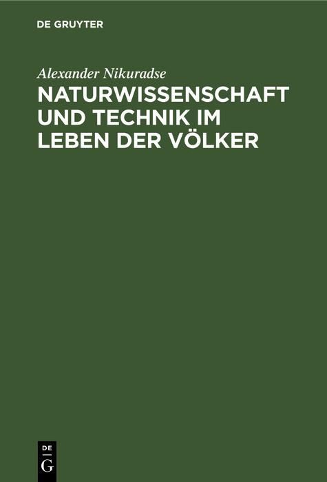 Produktbild: Naturwissenschaft und Technik im Leben der V&ouml;lker