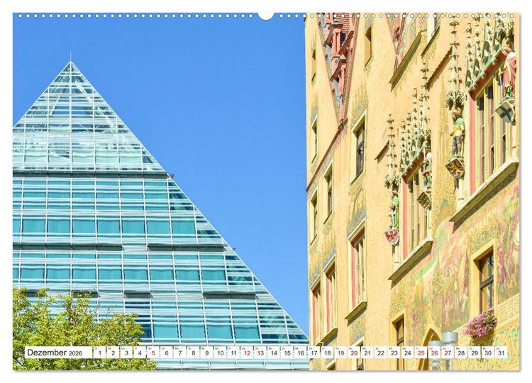 Produktbild: Ulm Gestern und Heute (hochwertiger Premium Wandkalender 2026 DIN A2 quer), Kunstdruck in Hochglanz