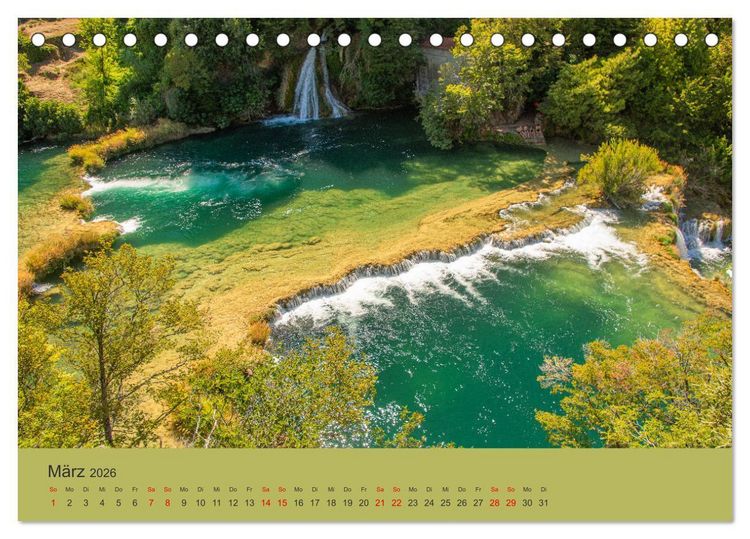 Produktbild: Nationalpark Krka - Wasser-Wunderwelt in Dalmatien (Tischkalender 2026 DIN A5 quer), CALVENDO Monatskalender