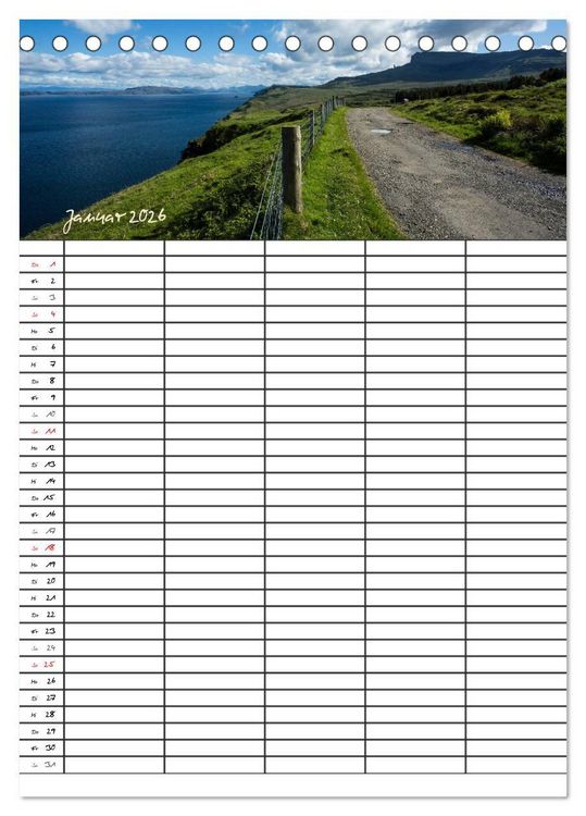Produktbild: Isle of Skye - Schottlands Inseln - Familienplaner (Tischkalender 2026 DIN A5 hoch), CALVENDO Monatskalender