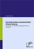 Produktbild: Die Beobachtbar/unbeobachtbar-Unterscheidung
