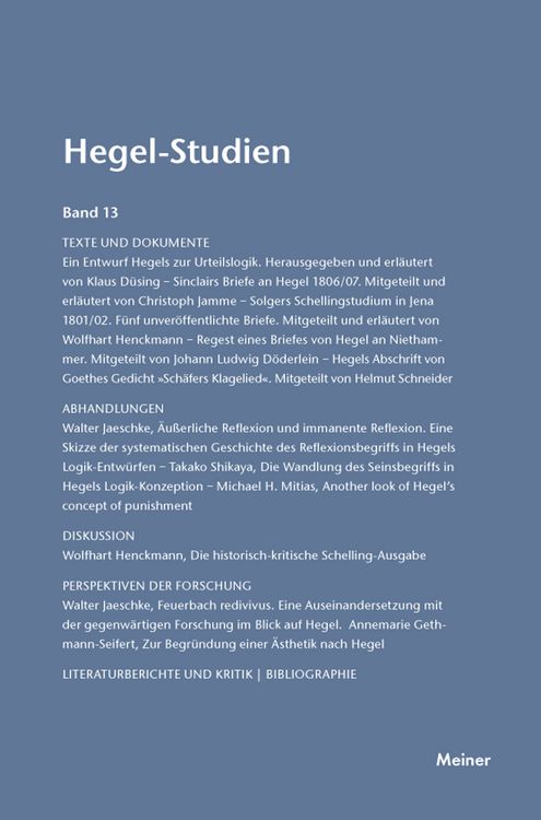 Produktbild: Hegel-Studien Band 13