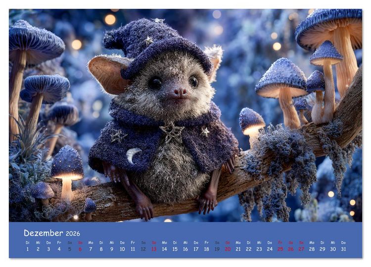 Produktbild: Magischer M&auml;rchenwald - Kinderkalender mit Tier-Zauberern (Tischkalender 2026 DIN A5 quer), CALVENDO Monatskalender