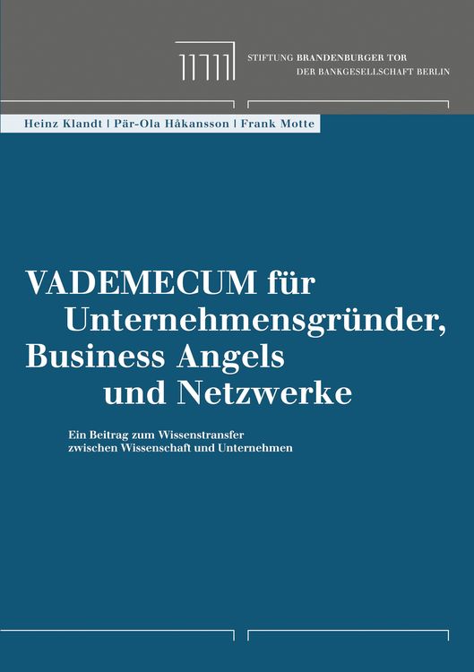 Produktbild: Vademecum f&uuml;r Unternehmensgr&uuml;nder, Business Angels und Netzwerke