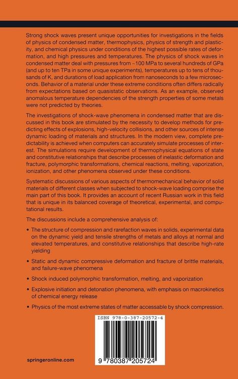 Produktbild: Shock-Wave Phenomena and the Properties of Condensed Matter