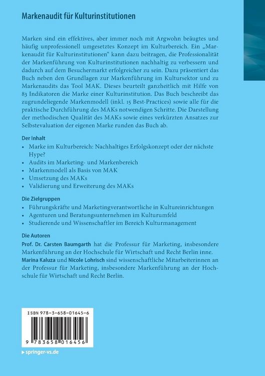 Produktbild: Markenaudit f&uuml;r Kulturinstitutionen