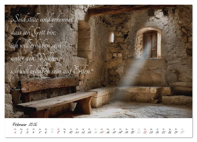 Produktbild: Christlicher Kalender mit Bibelzitaten und spirituellen Bildern (Tischkalender 2026 DIN A5 quer), CALVENDO Monatskalender