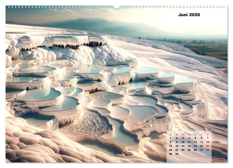 Produktbild: Die sch&ouml;nsten Naturwunder - Betrachtet durch die Augen der KI (Wandkalender 2026 DIN A2 quer), CALVENDO Monatskalender