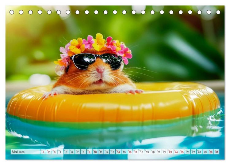 Produktbild: Hamster auf Reisen (Tischkalender 2026 DIN A5 quer), CALVENDO Monatskalender