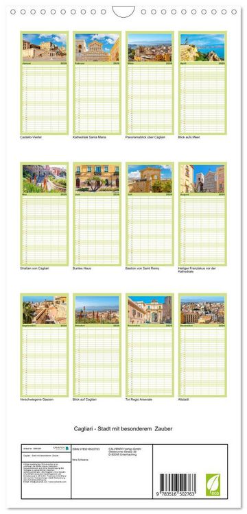 Produktbild: Familienplaner 2026 - Cagliari - Stadt mit besonderem Zauber mit 5 Spalten (Wandkalender, 21 x 45 cm) CALVENDO