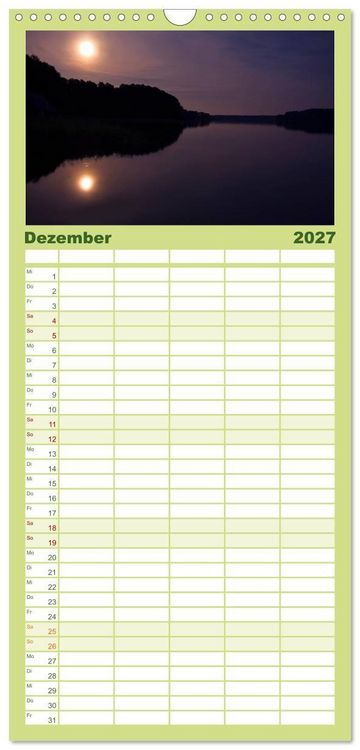 Produktbild: Familienplaner 2027 - Mecklenburgische Seenplatte - zum Tr&auml;umen sch&ouml;n mit 5 Spalten (Wandkalender, 21 x 45 cm) CALVENDO
