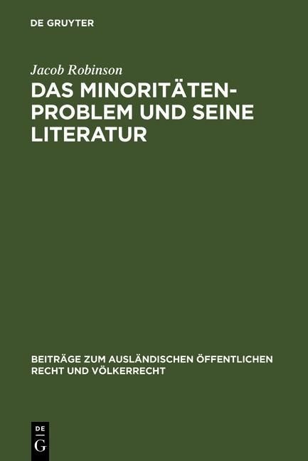 Produktbild: Das Minorit&auml;tenproblem und seine Literatur