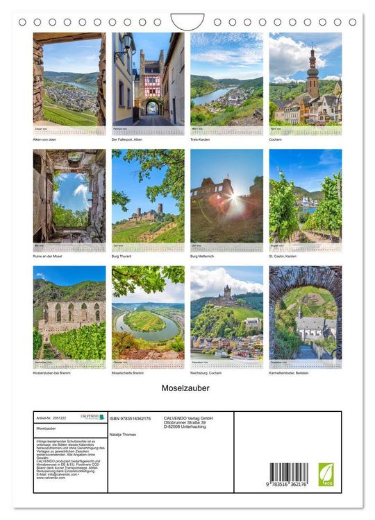 Produktbild: Moselzauber (Wandkalender 2026 DIN A4 hoch), CALVENDO Monatskalender