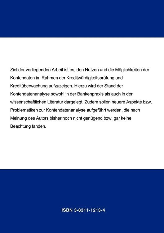 Produktbild: Kontendatenanalyse - Bestandteil der Risiko- und Bonit&auml;tsanalyse