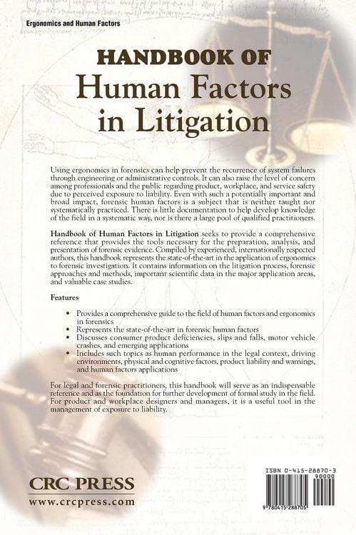 Produktbild: Handbook of Human Factors in Litigation