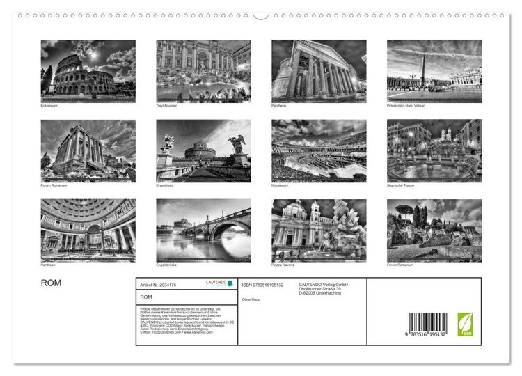 Produktbild: ROM (hochwertiger Premium Wandkalender 2026 DIN A2 quer), Kunstdruck in Hochglanz
