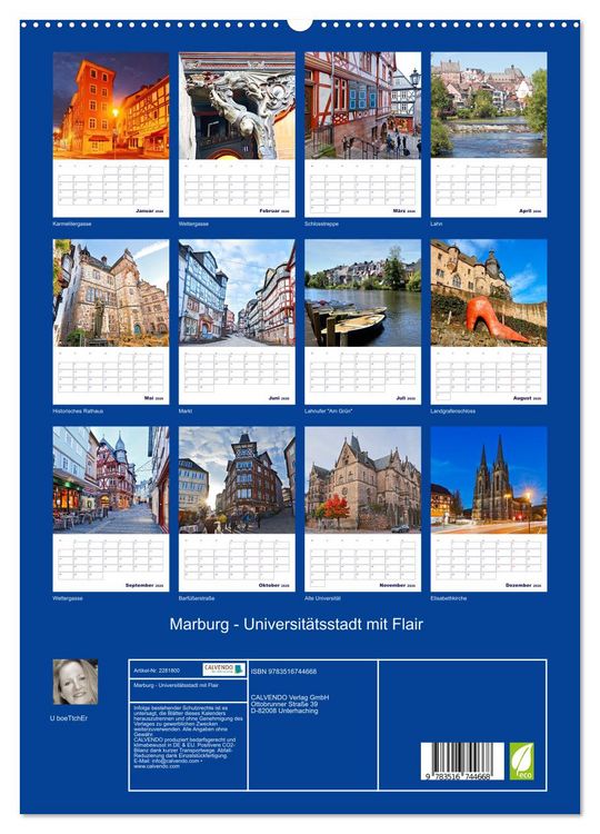 Produktbild: Marburg - Universit&auml;tsstadt mit Flair (hochwertiger Premium Wandkalender 2026 DIN A2 hoch), Kunstdruck in Hochglanz