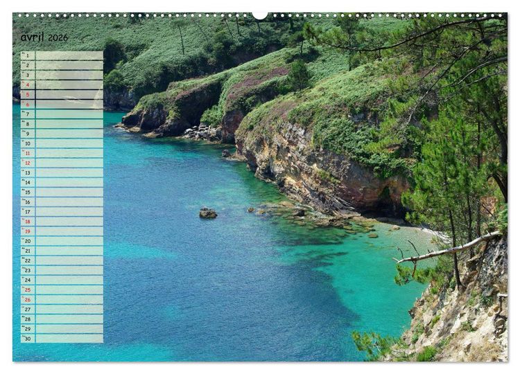 Produktbild: FINISTERE La pointe du bout du monde (Calendrier mural 2026 DIN A2 vertical), CALVENDO calendrier mensuel
