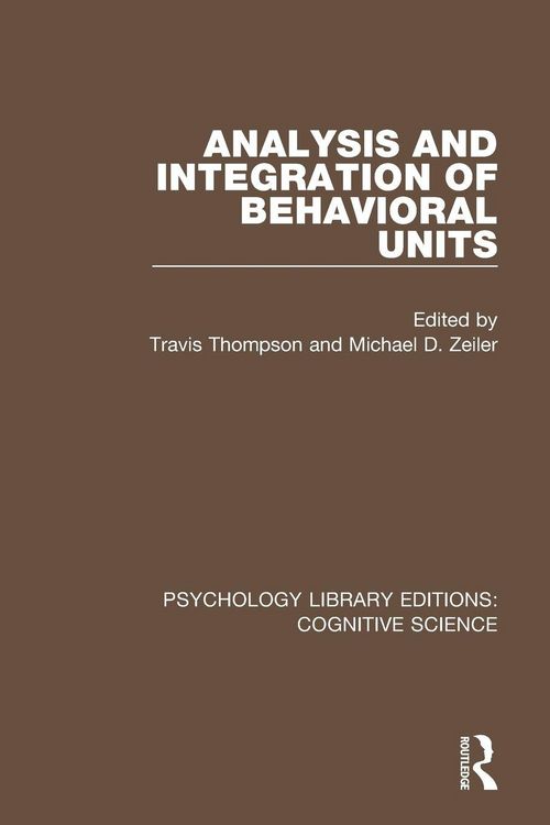 Produktbild: Analysis and Integration of Behavioral Units