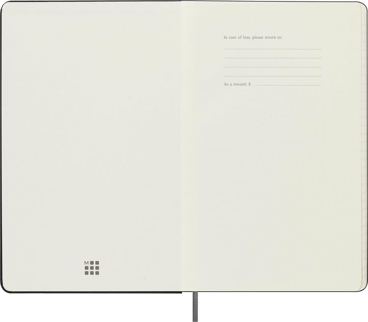 Produktbild: Moleskine undatierter Wochen Notizkalender, L/A5, 1 Wo = 1 Seite, Rechts linierte Seite, Fester Einband mit Textpr&auml;gung gold, Schwarz
