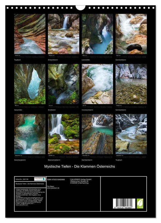 Produktbild: Mystische Tiefen - Die Klammen &Ouml;sterreichs (Wandkalender 2026 DIN A3 hoch), CALVENDO Monatskalender