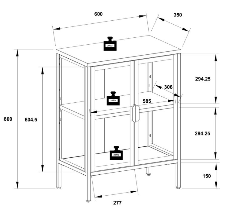 Produktbild: Stahl Glas Standvitrine Vitrine Schaukasten FlokaS